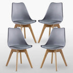 5PCs Dining Set - a White Halo Dining Table & Set of 4 Lorenzo Tulip Dining Chairs with Padded Seat - Joe’s Haven