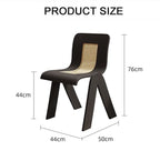 Verna Curve Dining Chair, Black & Rattan - Joe’s Haven