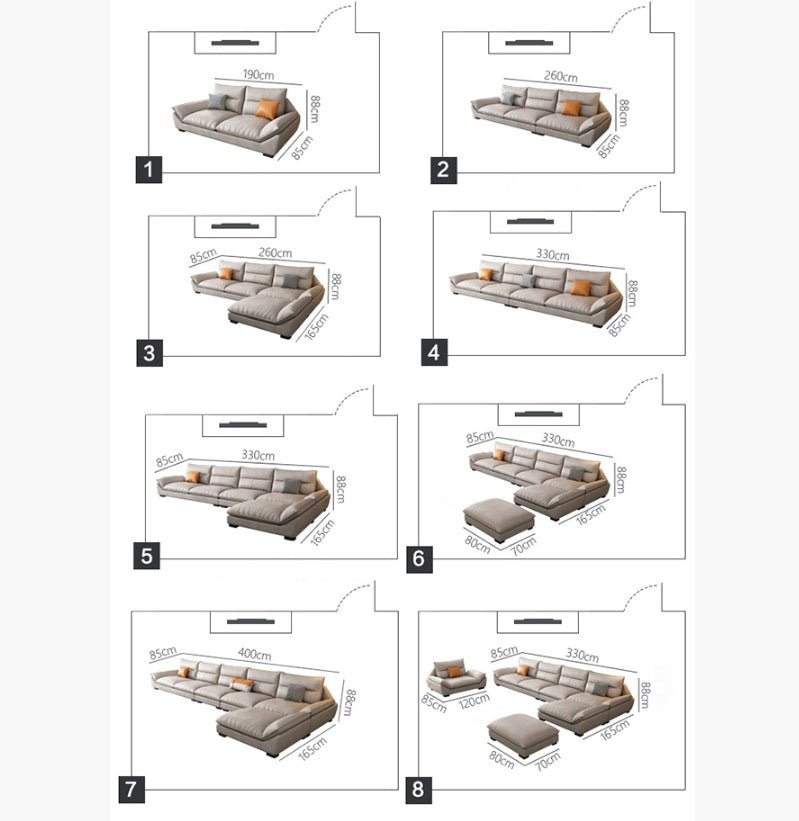 A900 Quinn Five Seater Sofa, Leathaire - Joe’s Haven