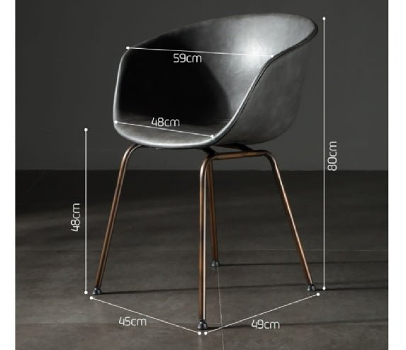 A Set of 2 Herron Dining Chairs, PU Leather - Joe’s Haven