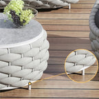 Marbella Textilene Rope Woven Outdoor Sofa Set, Grey - Joe’s Haven