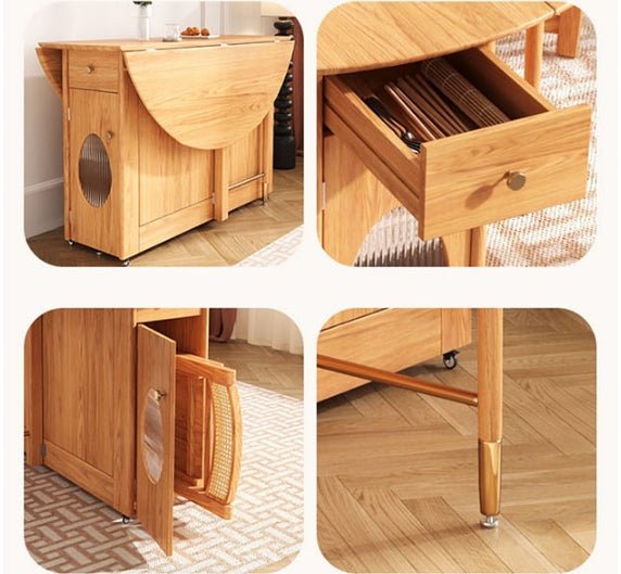 Ainsley Folding Extendable Dining Table, Wood - Joe’s Haven