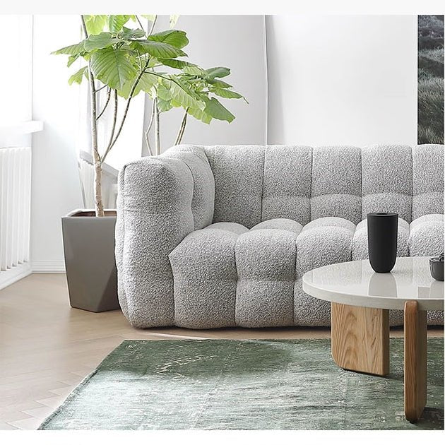 Zobah Two Seater, Three Seater Sofa, Grey Boucle - Joe’s Haven