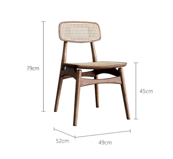Hans Style Rattan Dining Chair, Light Oak - Joe’s Haven