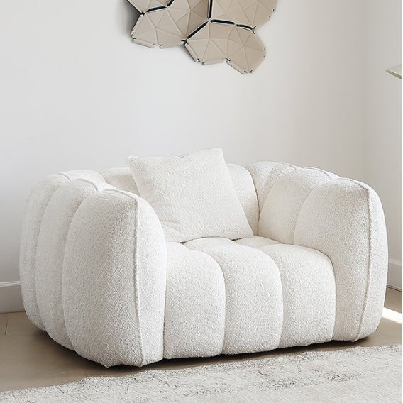 Oxley Pumpkin Single Seater Sofa, Armchair, White - Joe’s Haven
