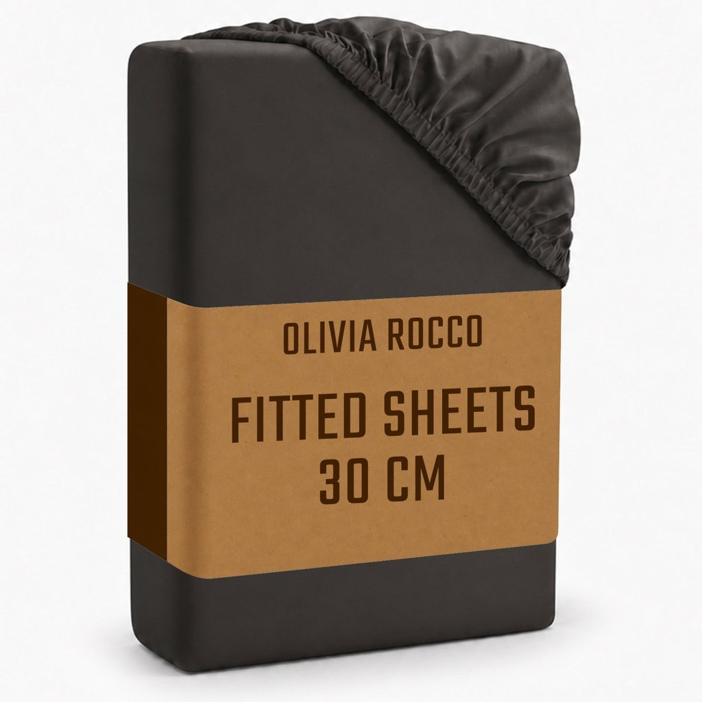 OLIVIA ROCCO Fitted Sheets Plain Dye Super Soft Easy Care Bed Linen Sets Easy-Care Hotel-Quality Comfort - Joe’s Haven