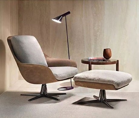 Herton Lounge Chair And Ottoman, Swivel Armchair - Joe’s Haven
