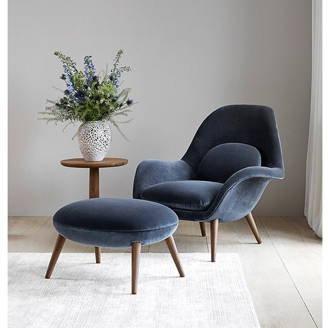 Fredericia Swoon Armchair And Footstool, Velvet - Joe’s Haven