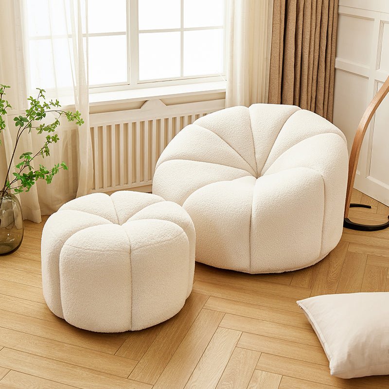Arsav Pumpkin Armchair, White Boucle - Joe’s Haven