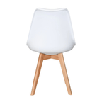 5PCs Dining Set - a White Halo Dining Table & Set of 4 Lorenzo Tulip Dining Chairs with Padded Seat - Joe’s Haven