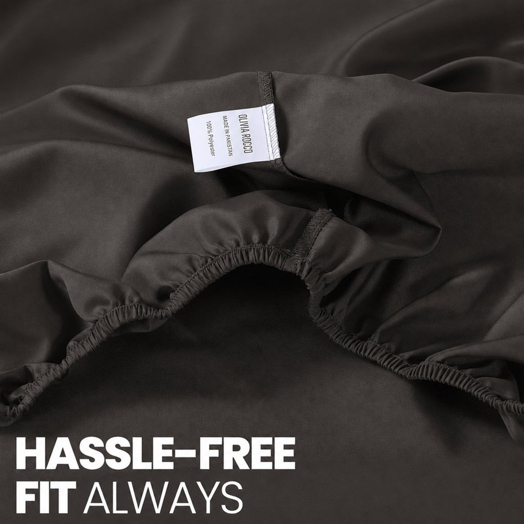 OLIVIA ROCCO Fitted Sheets Plain Dye Super Soft Easy Care Bed Linen Sets Easy-Care Hotel-Quality Comfort - Joe’s Haven
