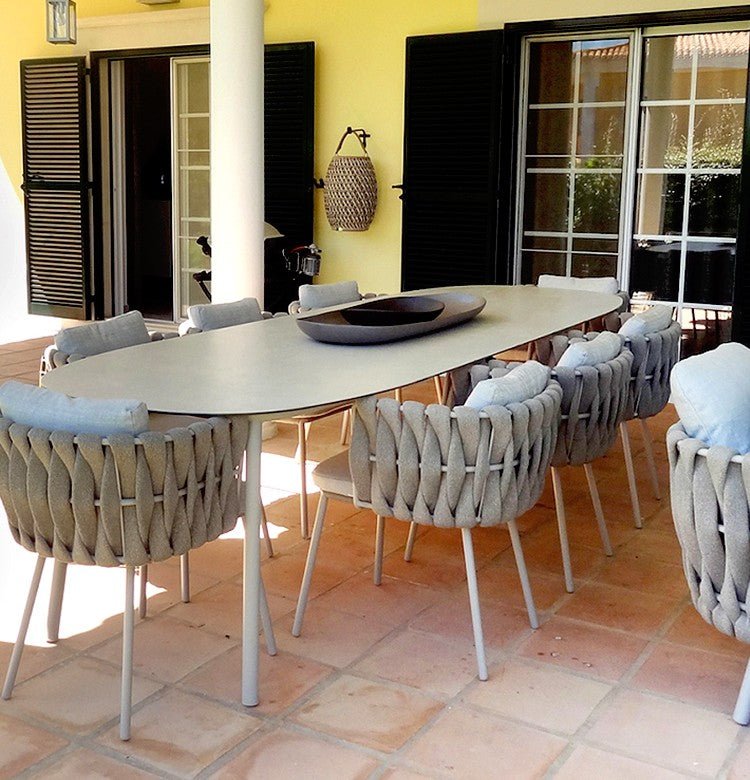 Vallee Rattan Outdoor Dining Table Set, Table With Six Dining Chairs - Joe’s Haven
