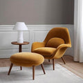 Fredericia Swoon Armchair And Footstool, Velvet - Joe’s Haven