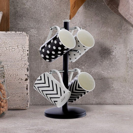 Hirano Matt Black Metal 6 Cup Mug Tree - Joe’s Haven