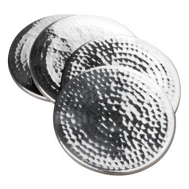 Mixology Set Of Four Hammered Effect Stainless Steel Coasters - Joe’s Haven