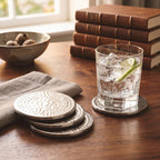 Set of Four Hammered Effect Stainless Steel Coasters | Mixology - Joe’s Haven