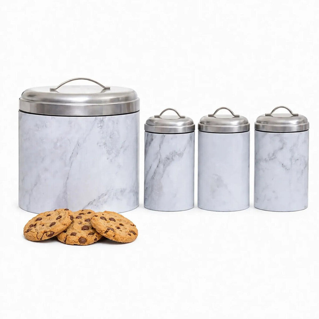 Easton 4 Piece Marble Effect Kitchen Storage Set - Joe’s Haven