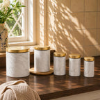 Easton 5 Piece Kitchen Storage Set In Marble Effect - Joe’s Haven