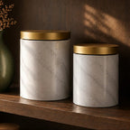 Easton 5 Piece Kitchen Storage Set In Marble Effect - Joe’s Haven