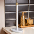 Easton White Marble Effect and Gold Kitchen Roll Holder - Joe’s Haven