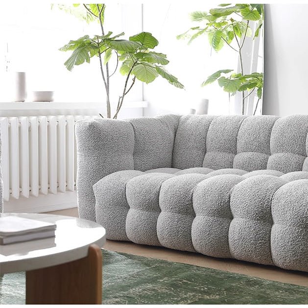 Zobah Two Seater, Three Seater Sofa, Grey Boucle - Joe’s Haven