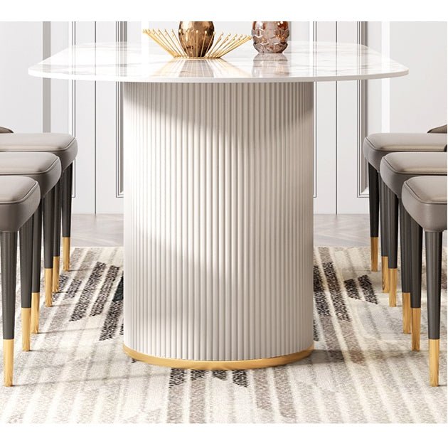 Costanza Dining Table, Sintered Stone, White - Joe’s Haven