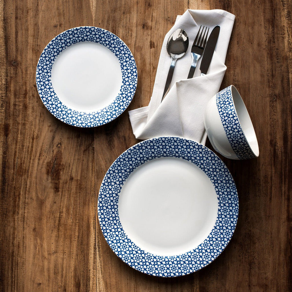 Avie Casablanca 12 Piece Blue Dinner Set - Joe’s Haven
