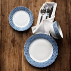 Avie Casablanca 12 Piece Blue Dinner Set - Joe’s Haven