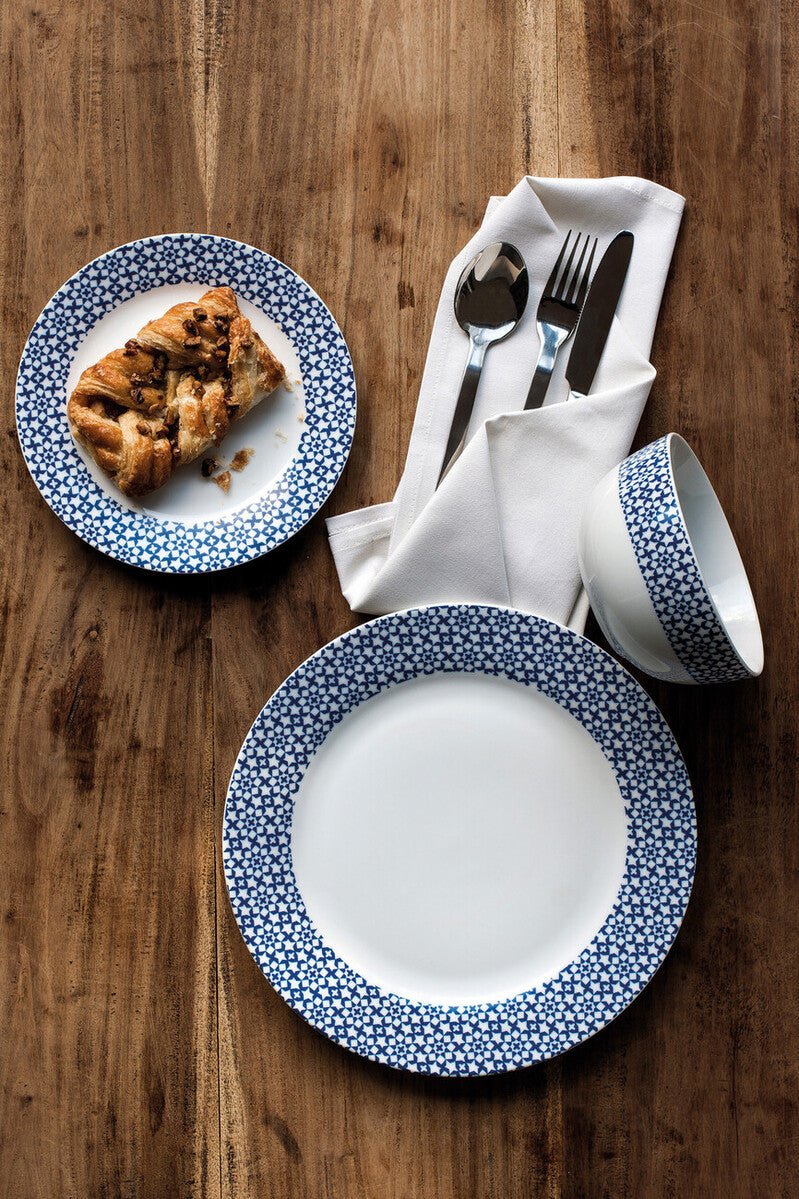 Avie Casablanca 12 Piece Blue Dinner Set - Joe’s Haven
