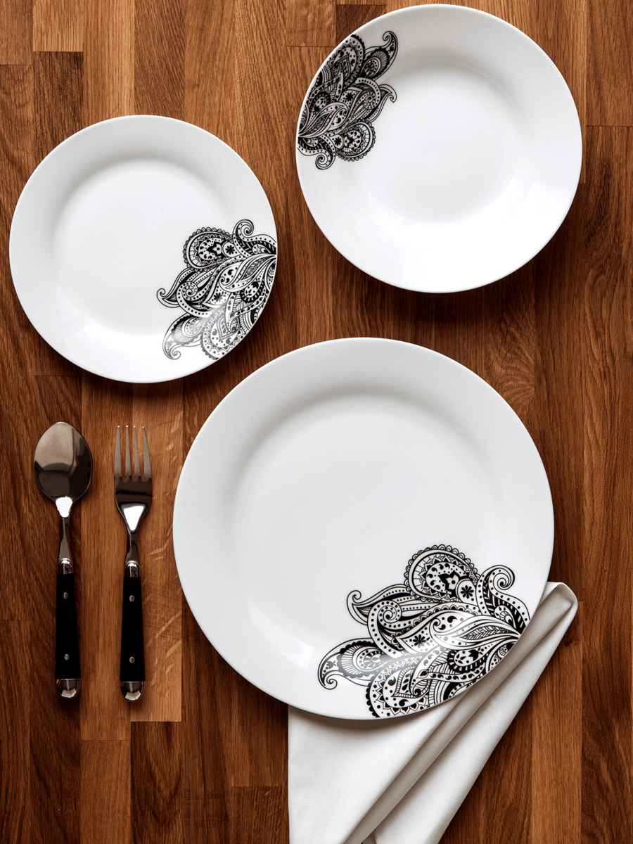 Avie Prince 12 Piece Black Dinner Set - Joe’s Haven