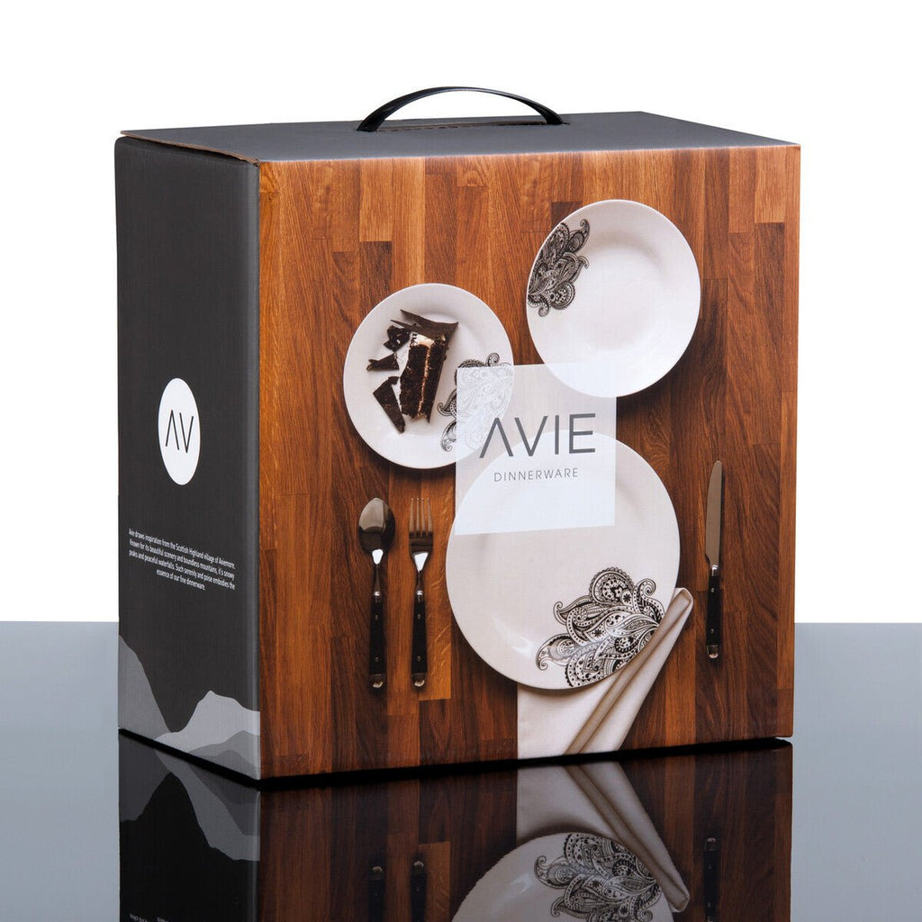 Avie Prince 12 Piece Black Dinner Set - Joe’s Haven