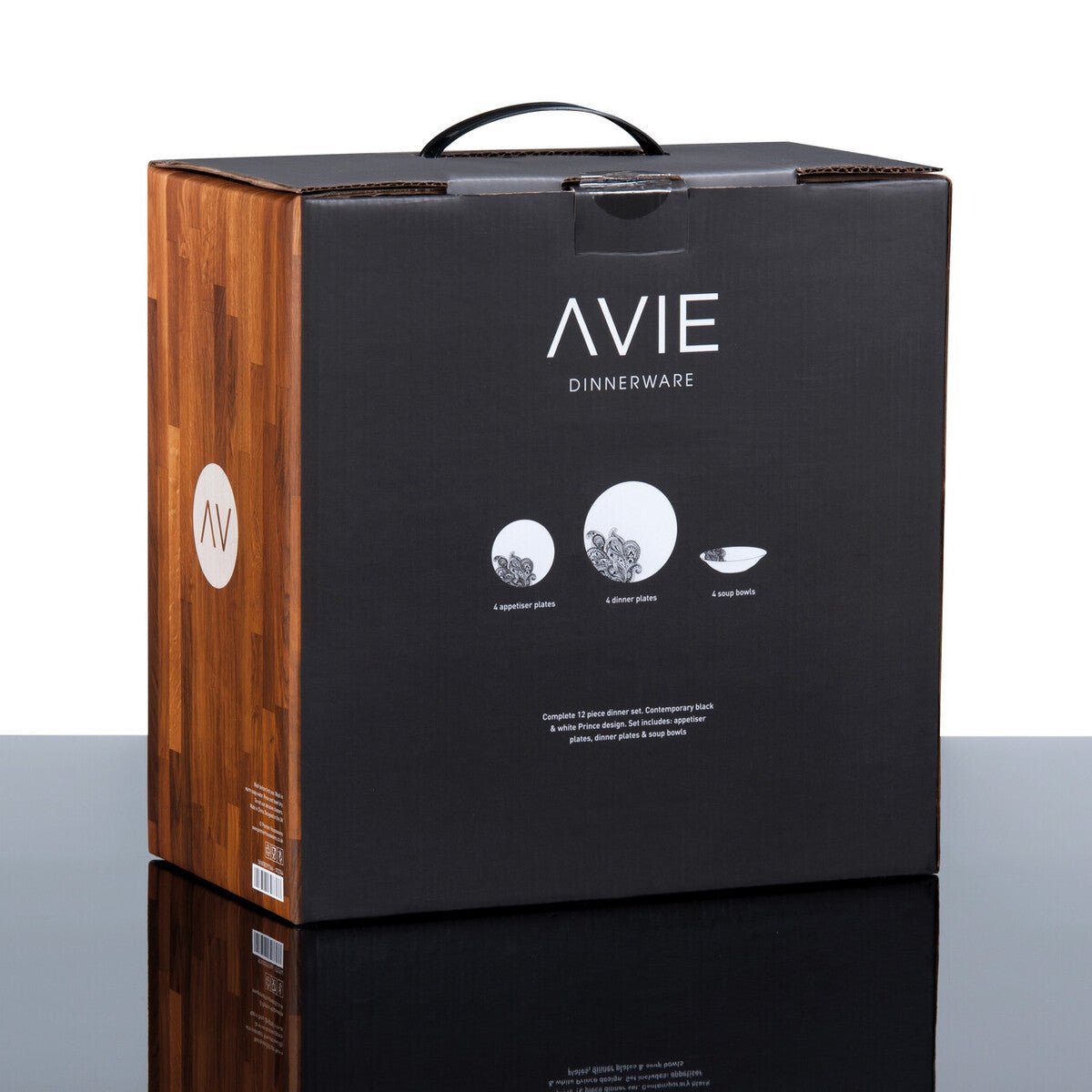 Avie Prince 12 Piece Black Dinner Set - Joe’s Haven