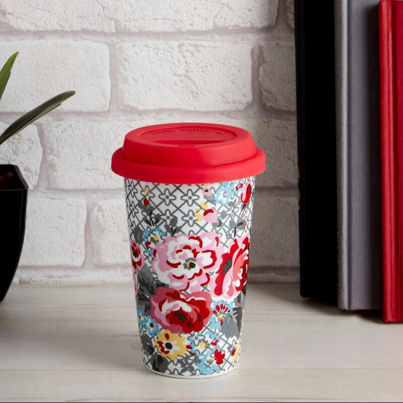 Taza Floral Ceramic Travel Mug with Silicone Lid - Joe’s Haven