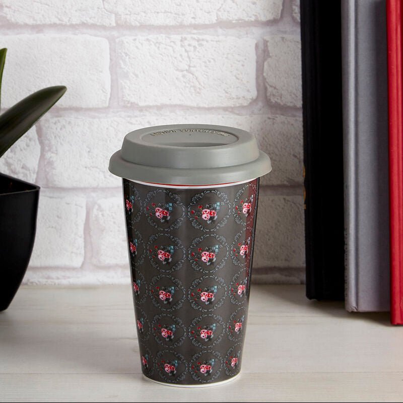 Taza Ditsy Floral Ceramic Travel Mug with Silicone Lid - Joe’s Haven