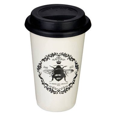 Taza Queen Bee Ceramic Travel Mug With Silicone Lid - Joe’s Haven