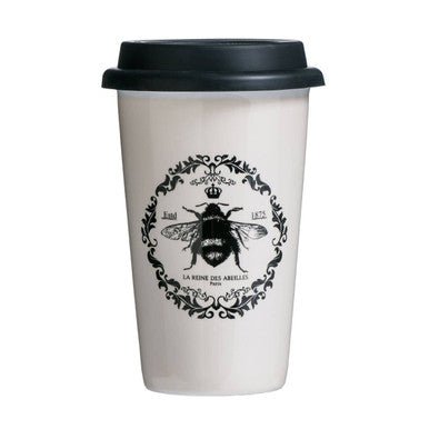 Taza Queen Bee Ceramic Travel Mug With Silicone Lid - Joe’s Haven