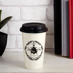 Taza Queen Bee Ceramic Travel Mug With Silicone Lid - Joe’s Haven