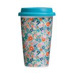 Taza Floral Design Ceramic Travel Mug with Silicone Lid - Joe’s Haven