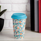 Taza Floral Design Ceramic Travel Mug with Silicone Lid - Joe’s Haven