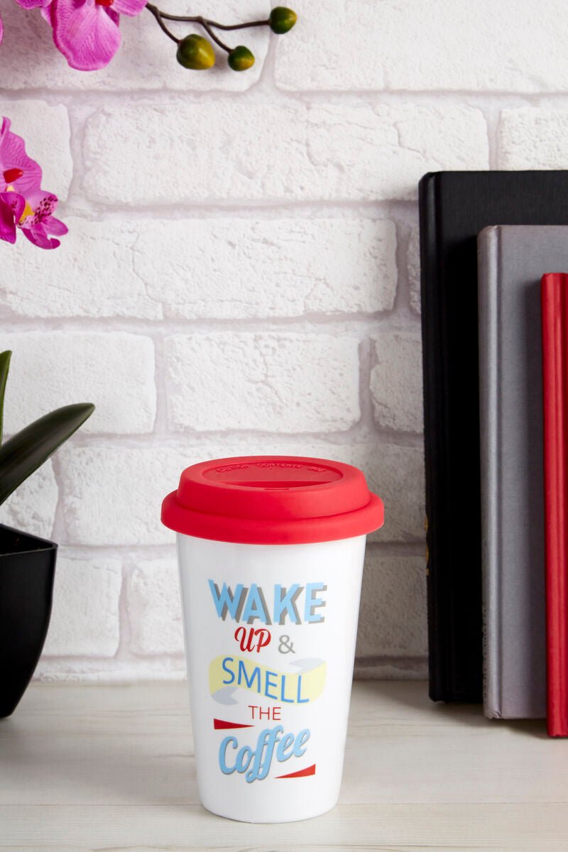 Taza Wake Up Ceramic Travel Mug with Silicone Lid - Joe’s Haven
