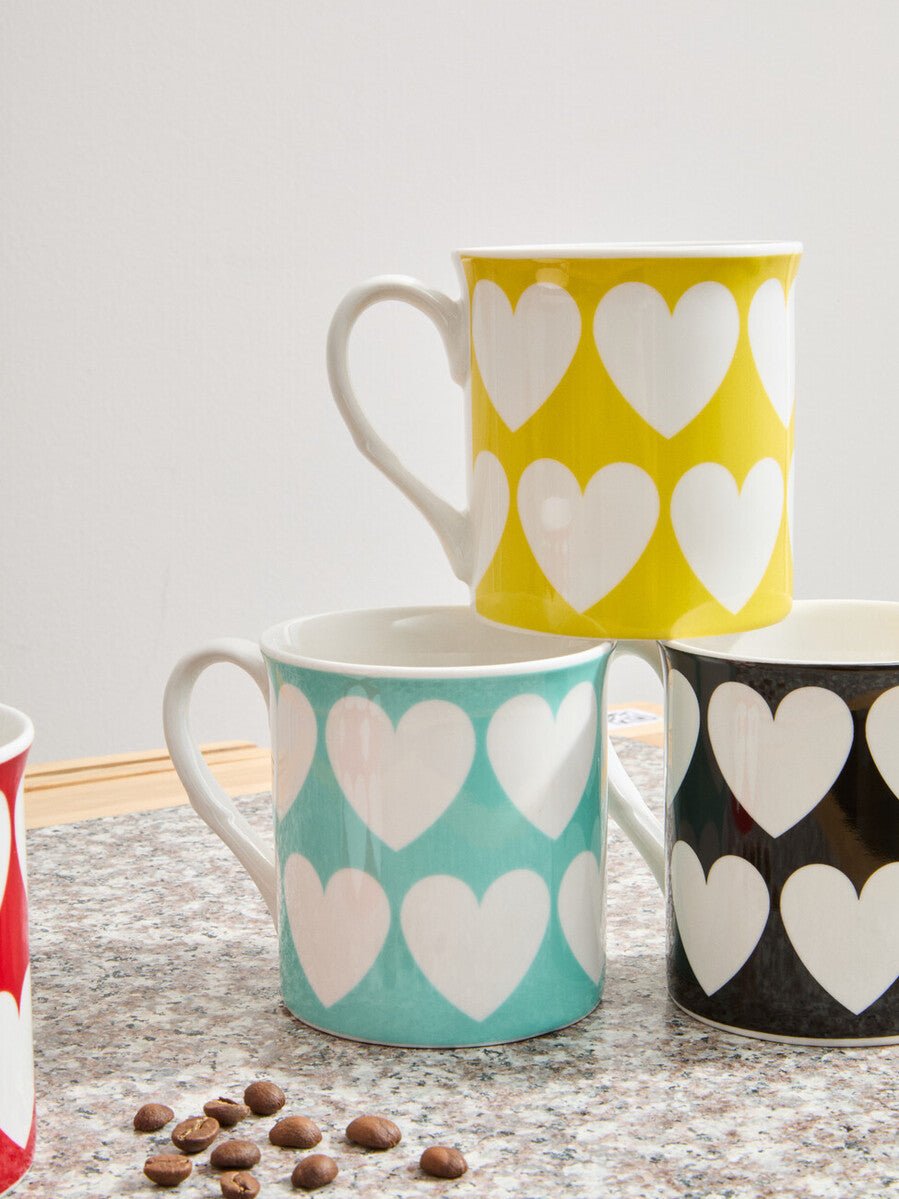 Set Of Four Heart Design Mugs - Joe’s Haven