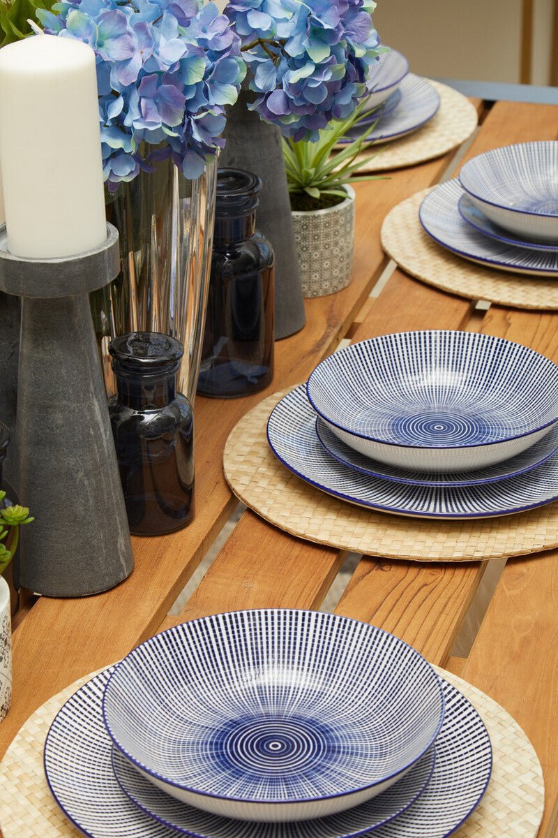 Maya 12 Piece Blue And White Dinner Set - Joe’s Haven