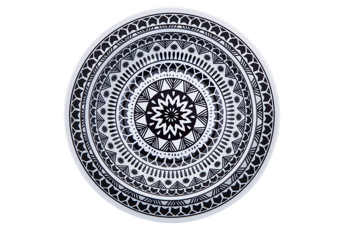 Maya 12 Piece Black And White Dinner Set - Joe’s Haven