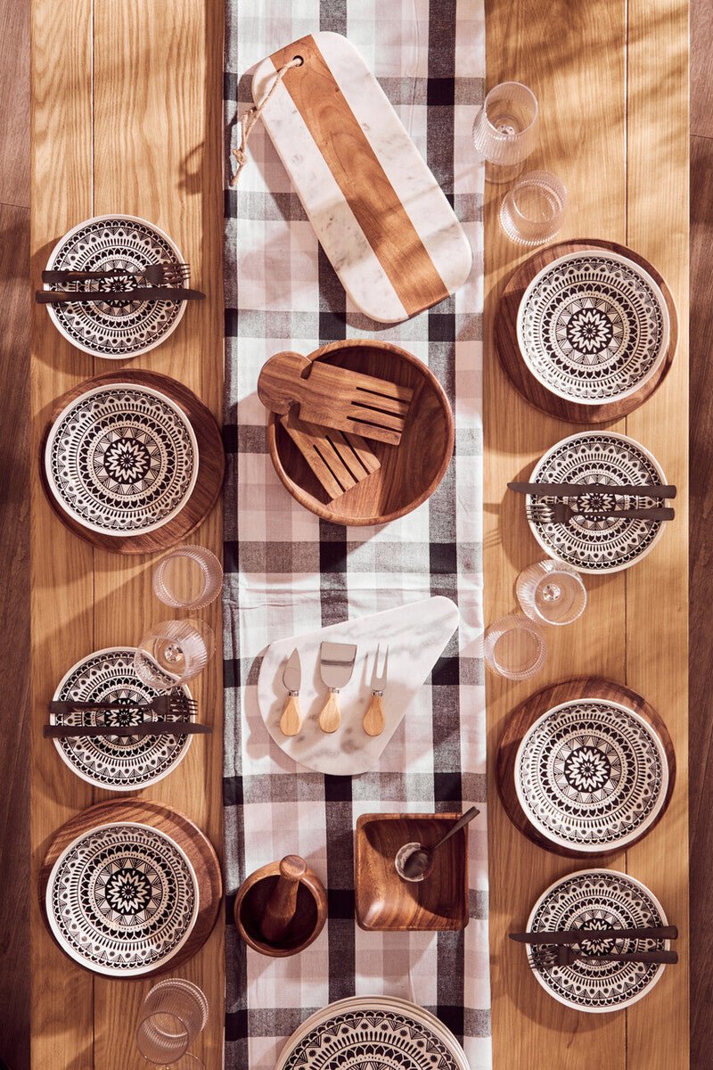 Maya 12 Piece Black And White Dinner Set - Joe’s Haven