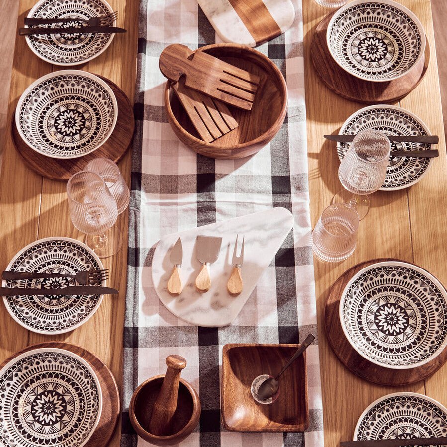 Maya 12 Piece Black And White Dinner Set - Joe’s Haven