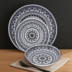 Maya 12 Piece Black And White Dinner Set - Joe’s Haven