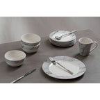 Avie 16Pc White And Grey Marble Effect Dinner Set - Joe’s Haven