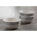 Avie 16Pc White And Grey Marble Effect Dinner Set - Joe’s Haven