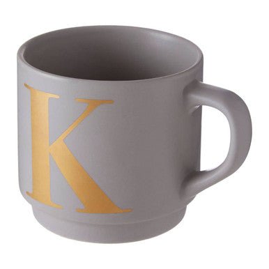 Signet Grey Monogram Mug, K - Joe’s Haven
