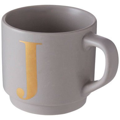 Signet Grey Monogram Mug, J - Joe’s Haven